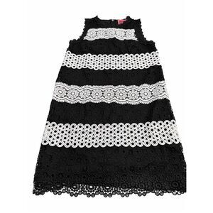 KATE SPADE Dot Lace Floral Black and White Shift Dress Size 2